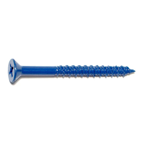 Monster Fastener Blue Ruspert Coated Steel Phillips Flat Head Masonry Screws